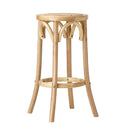 Kitchen Vintage Barstool Rattan Dining Chair Wood
