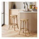Kitchen Vintage Barstool Rattan Dining Chair Wood