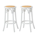 Kitchen Vintage Barstool Rattan Dining Chair Wood
