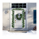 Artificial Christmas Wreath Rattan With Pine Needles And Red Berries