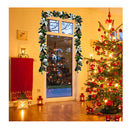 Christmas Garland Wreath With 50 Led Lights And Pinecones