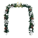 Christmas Garland Wreath With 50 Led Lights And Pinecones