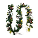 Christmas Garland Wreath With 50 Led Lights And Pinecones