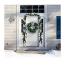 Christmas Garland Wreath With 50 Led Lights And Pinecones