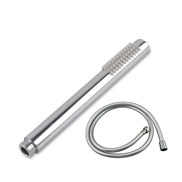 Handheld Shower Head Sprayer With Pvc Water Hose Round Chrome Brass