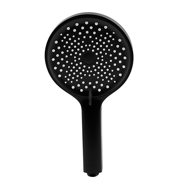 3 Modes Handheld Shower Head Bathroom Rain Spray Head Round Black Set