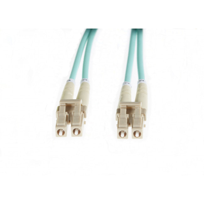 Aqua Lc-Lc Om4 Multimode Fibre Optic Patch Cable