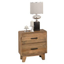 Bedside Table 2 Drawers Night Stand Solid Wood Storage