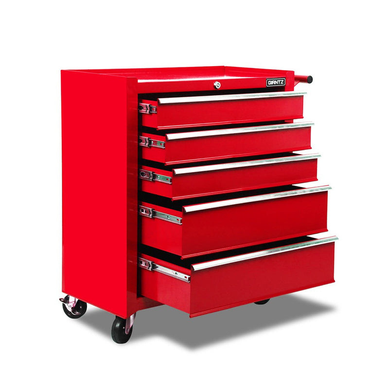 5 Drawers Roller Toolbox Cabinet Red
