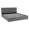 King Size Fabric Gas Lift Bed Frame with Headboard Dark Grey
