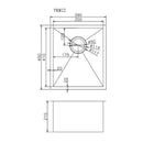 1.2mm Handmade Top/Undermount Single Bowl Kitchen Sink 390x450x215mm