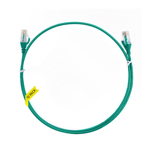 Cat 6 Ultra Thin Lszh Pack Of 10 Ethernet Network Cable Green