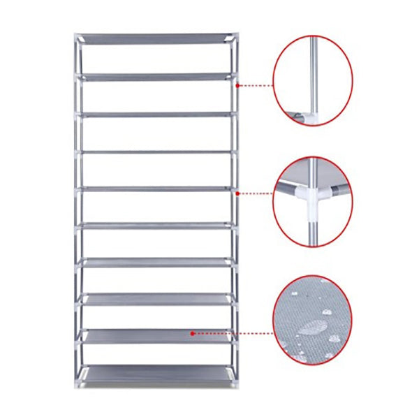 10 Tiers Stackable Shoe Storage Rack 160cm