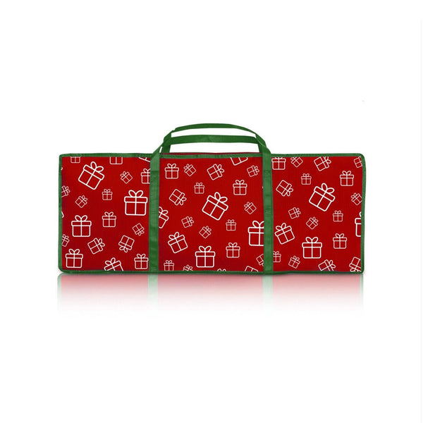 Printed Christmas Paper Storage Bag With 5 Rolls and Scissors Set