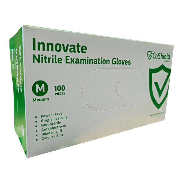 1000 Pcs Co Shield Global Innovate Nitrile Blue Examination Gloves
