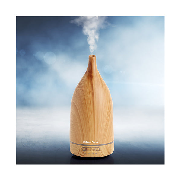 100Ml Aroma Diffuser Ultrasonic Humidifier With 3 Pack Oils Light Wood