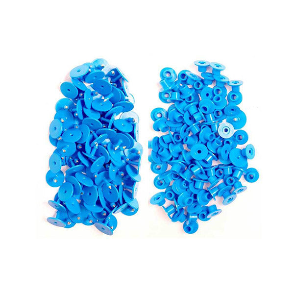 100Pcs Cattle Ear Tags Set Round Blue Small Blank Livestock Label