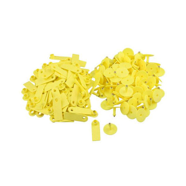 100 Pcs Cattle Ear Tags Yellow Small Animal Livestock Label