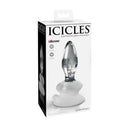 10 Cm Icicles 91 Glass Butt Plug With Suction Cup Base Clear
