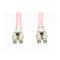 10M Lc Lc Om4 Multimode Fibre Optic Cable Salmon Pink