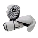 10Oz Morgan Aventus Leather Boxing Gloves White Black