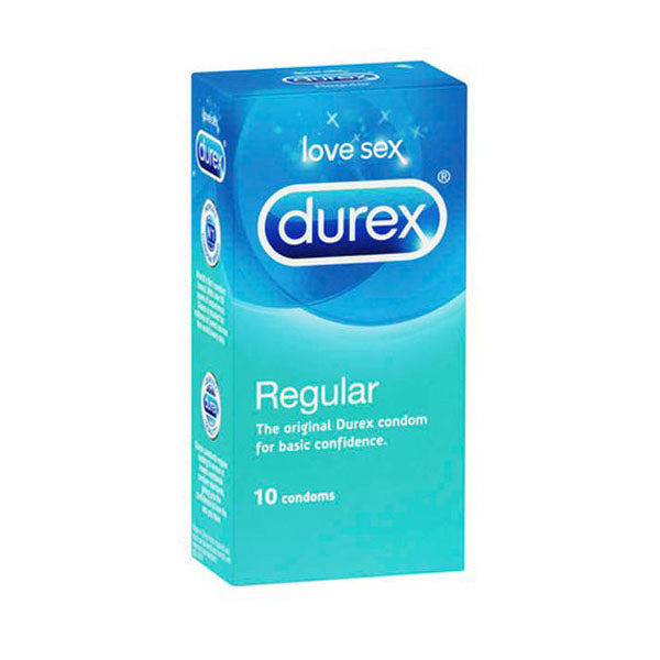 10 Packs Durex Regular Lubed Condoms