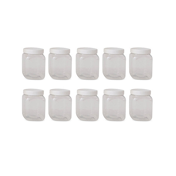 10 Pcs 250G Plastic Honey Clear Food Grade Square Containers