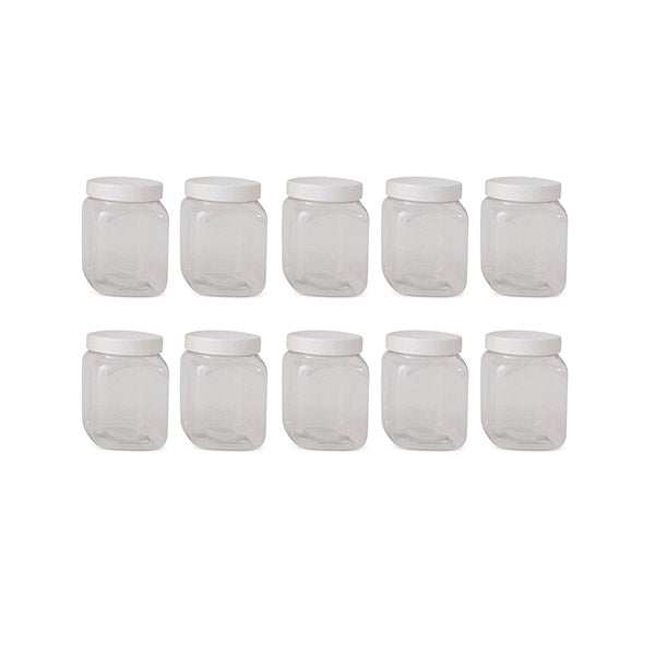 10 Pcs 250G Plastic Honey Clear Food Grade Square Containers