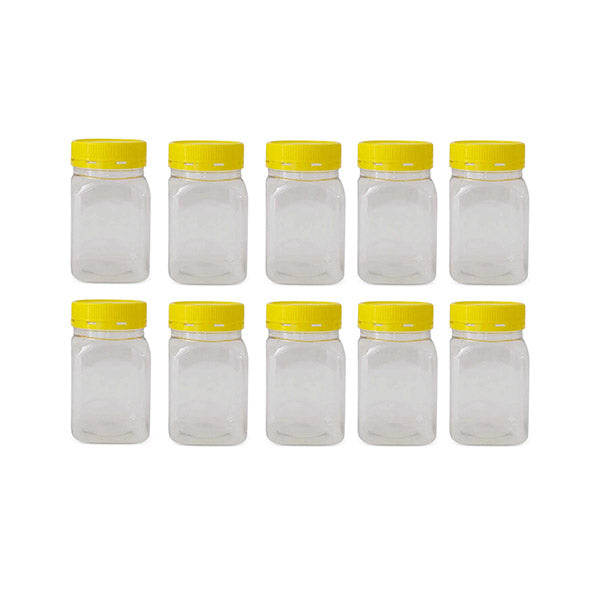 10 Pcs 500G Plastic Honey Clear Food Grade Square Containers