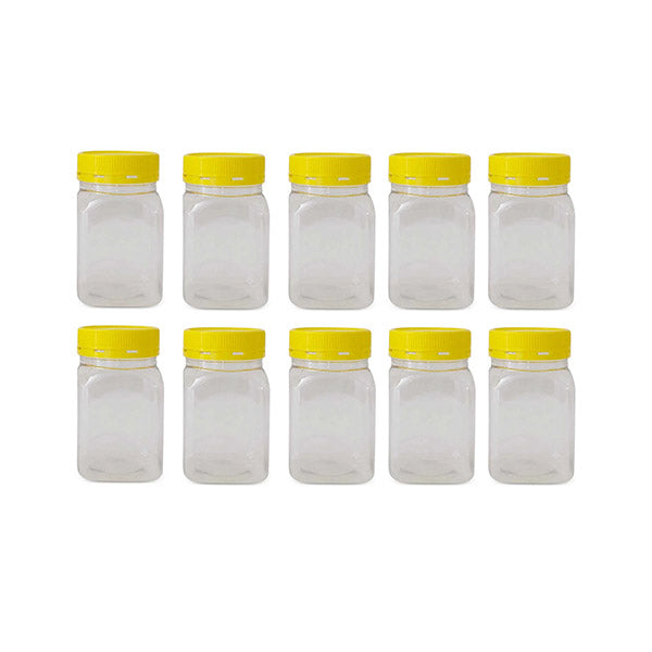 10 Pcs 500G Plastic Honey Clear Food Grade Square Containers