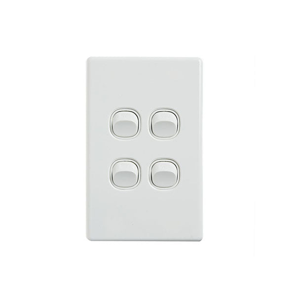 10 Pcs Elegant Wall Switch 4 Gang 250V 16A Vertical