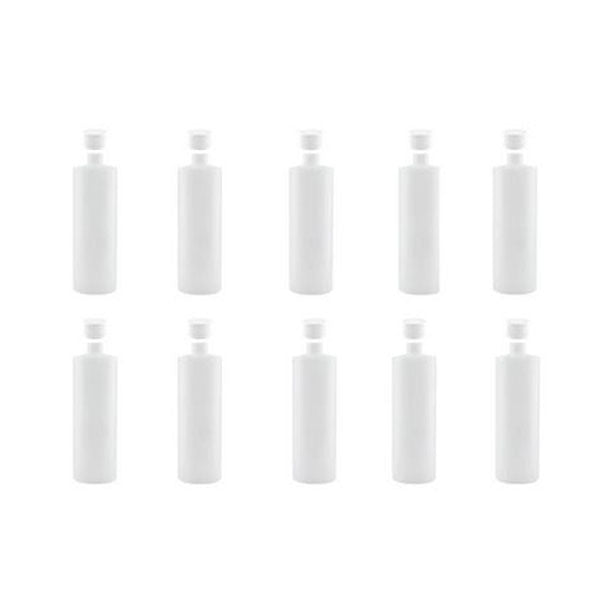 10X 1L Clear Hdpe Round Bottle Empty Plastic White Cap Food Storage