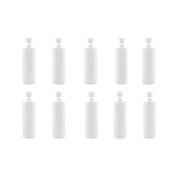 10X 500Ml Clear Hdpe Round Bottle Empty Plastic White Cap Storage