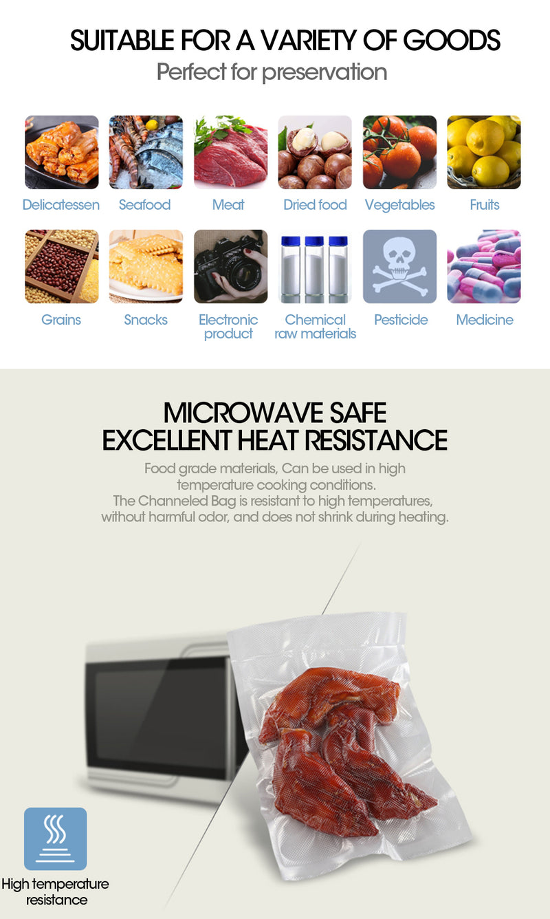 200X Commercial Grade Vacuum Sealer Food Sealing Storage Bags Saver 30X40Cm