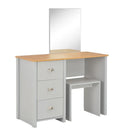 Grey Dressing Table with Mirror and Stool 104x45x131cm