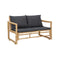 115 Cm Bamboo Garden Bench With Cushions