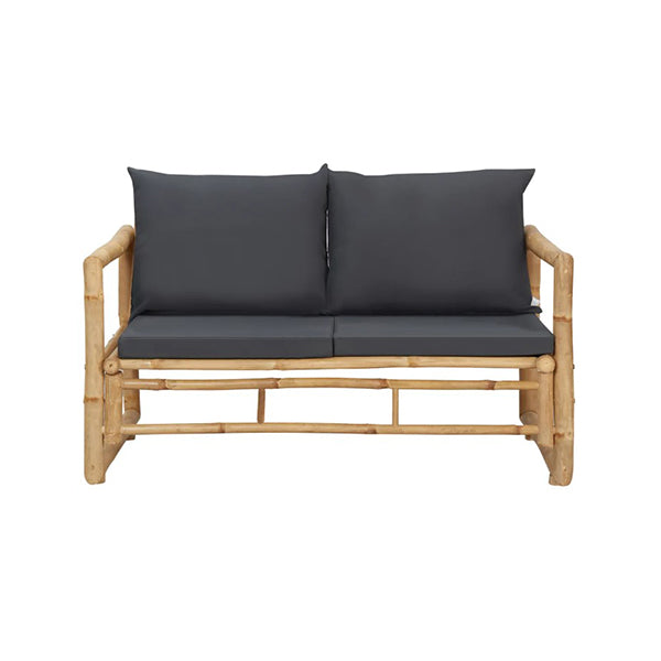 115 Cm Bamboo Garden Bench With Cushions