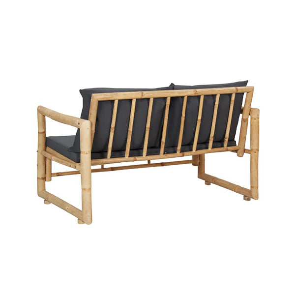115 Cm Bamboo Garden Bench With Cushions