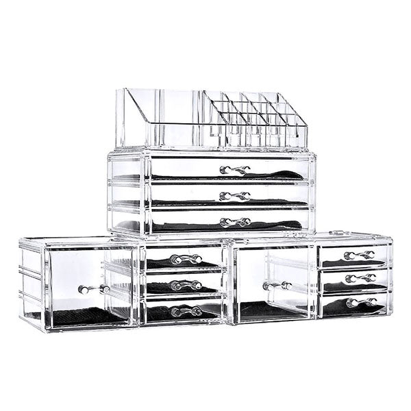 11 Drawers Clear Acrylic Tower Organiser Cosmetic Jewellery Storage