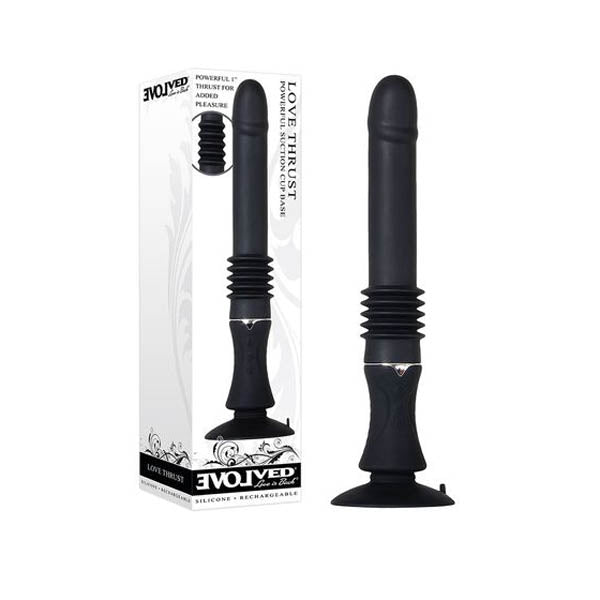 11 Inches Evolved Love Thrust Rechargeable Thrusting Vibrator Black