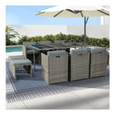 11 Pcs Outdoor Dining Set Table Chairs Patio Lounge Setting Furniture