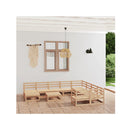 11 Pieces Garden Lounge Set Solid Pinewood