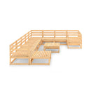 11 Pieces Garden Lounge Set Solid Pinewood