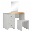 Grey Dressing Table with Mirror and Stool 104x45x131cm