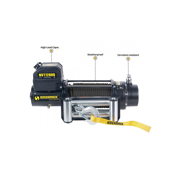 12000Lbs 12V Electric Winch Synthetic Rope Off Road