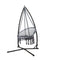 124Cm Grey Swing Hanging Hammock Chair With Steel Stand Cotton