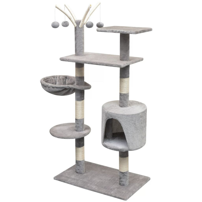 125 Cm Cat Tree With Sisal Scratching Posts - Grey