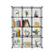 12 Cube Wire Grid Organiser Storage Cabinet Wardrobe Closet Black