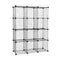 12 Cube Wire Grid Organiser Storage Cabinet Wardrobe Closet Black