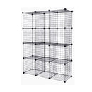 12 Cube Wire Grid Organiser Storage Cabinet Wardrobe Closet Black